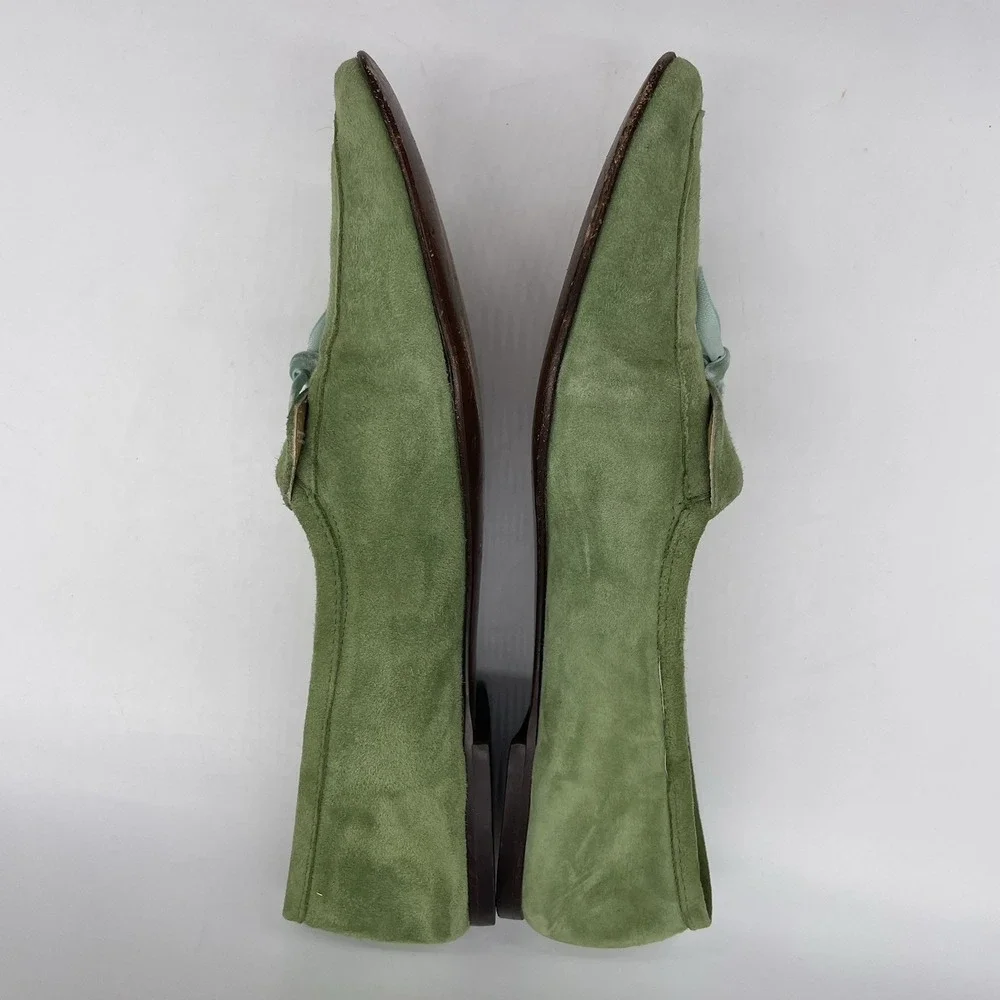 J. Crew Green Suede Tassel Loafers